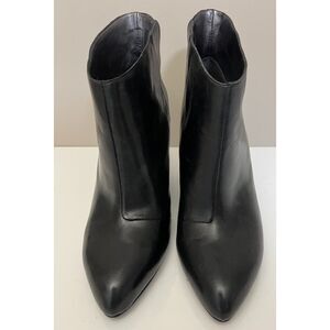 Liz Claiborne black smooth leather wedge ankle booties. Size 7.5-8(W).